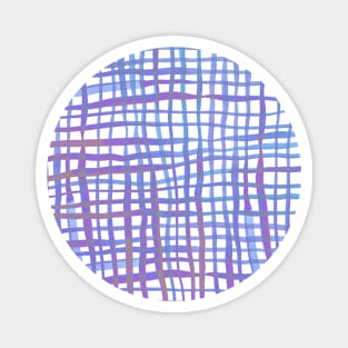 Watercolor doodle gingham - pastel blue and ultra violet Magnet